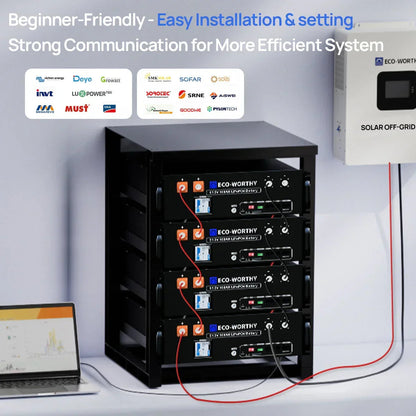 Eco-Worthy Off-Grid Home Power Bundle | 5kW Inverter + 48V 100Ah Server Rack Battery