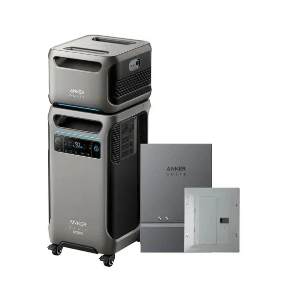 Anker SOLIX F3800 Plus Portable Power Station + Anker SOLIX BP3800 Expansion Battery + Home Power Panel + Sub Panel