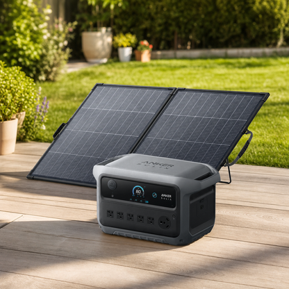 Anker SOLIX C2000 Gen 2 Portable Power Station With 200W Bifacial Solar Panel lifestyle hero image