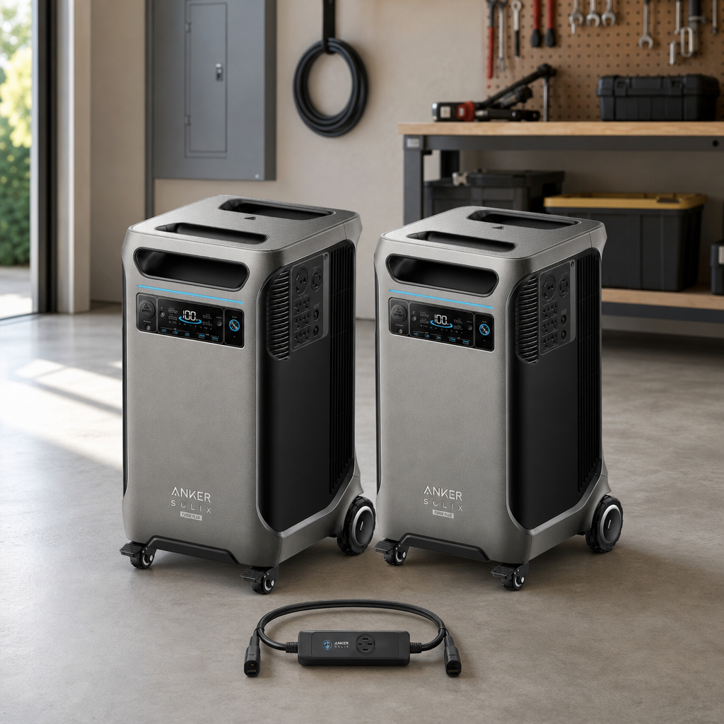 Anker SOLIX F3800 Plus Portable Power Station x2 With Double Voltage Hub lifestyle hero image