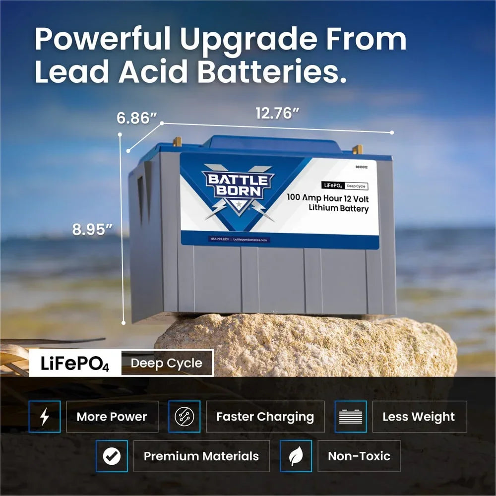 Battle Born 100Ah 12V LiFePO4 Heated Battery Kit