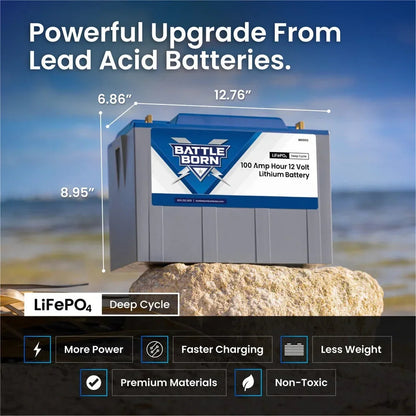 Battle Born 100Ah 12V LiFePO4 Heated Battery Kit
