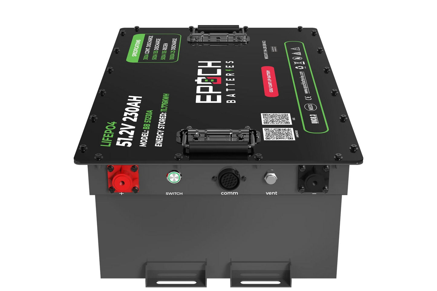 Epoch Batteries 48V 230Ah - LiMax Series - Lithium (LiFePO4) Golf Cart Battery - Complete Kit