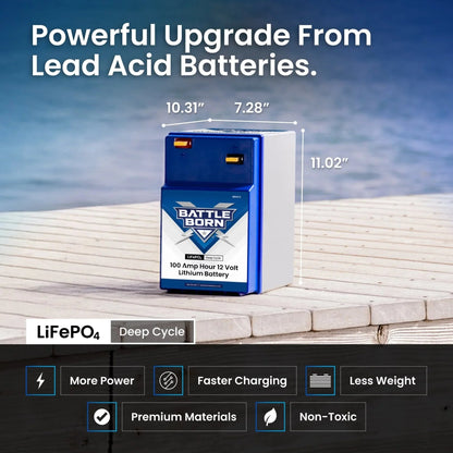 Battle Born 100Ah 12V GC2 LiFePO4 Deep Cycle Battery