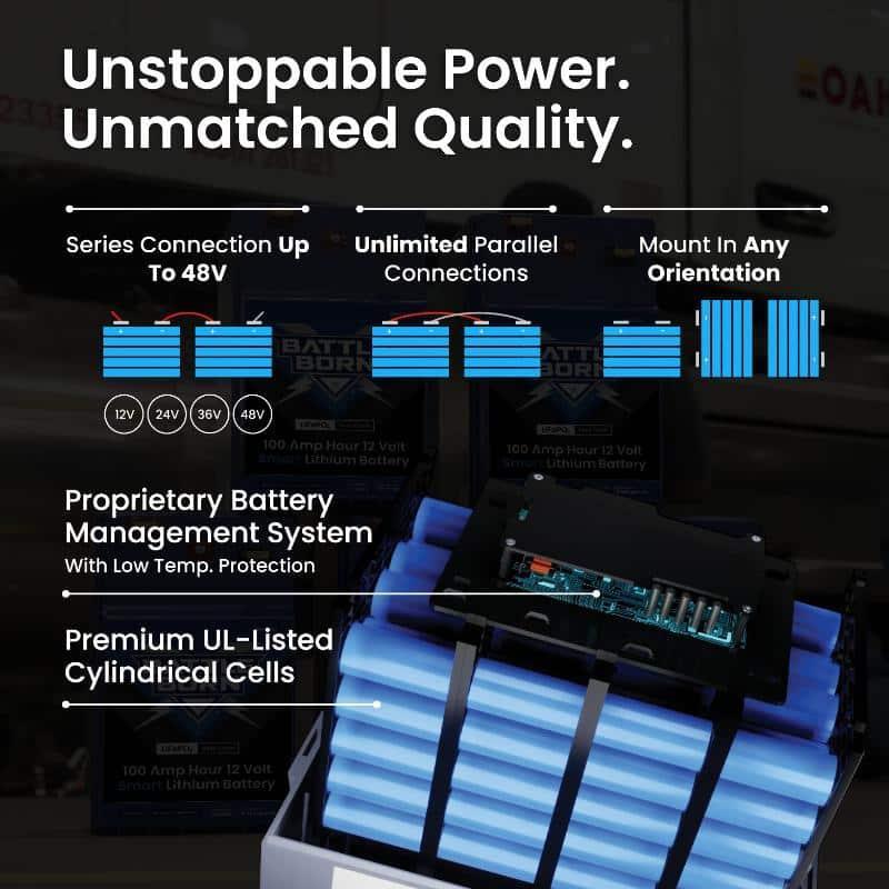 Battle Born 100Ah 12V GC2 Smart LiFePO4 Deep Cycle Battery