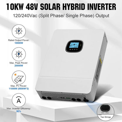 Eco-Worthy 10kw Complete Off-Grid Solar Power System |20.48kWh/61.44kWh Battery | 10000W 120/240V | 4920W/14760W PV