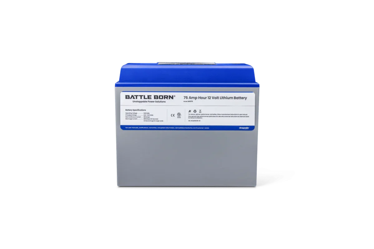 Battle Born 75Ah 12V Group 24 LiFePO4 Deep Cycle Battery