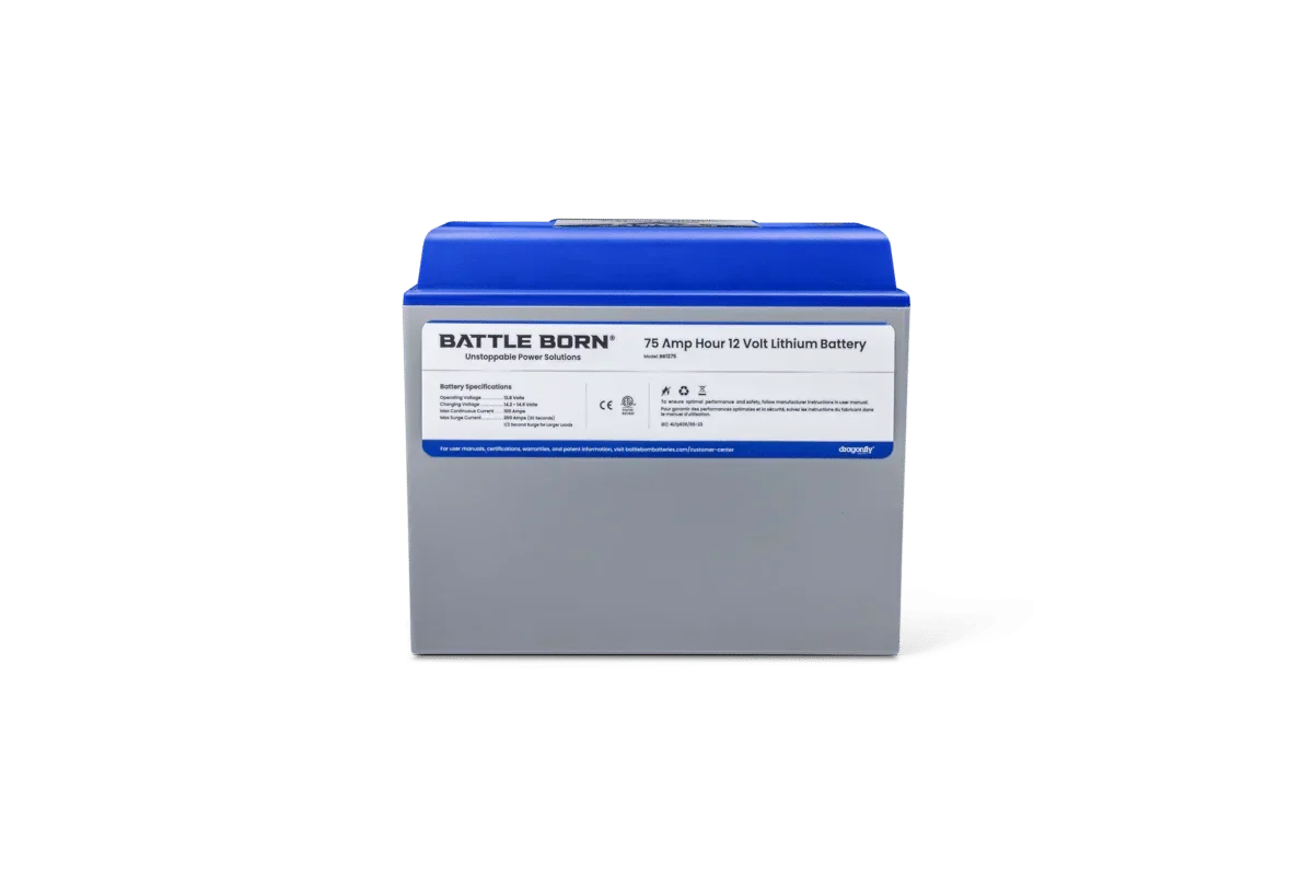 Battle Born 75Ah 12V Group 24 LiFePO4 Deep Cycle Battery