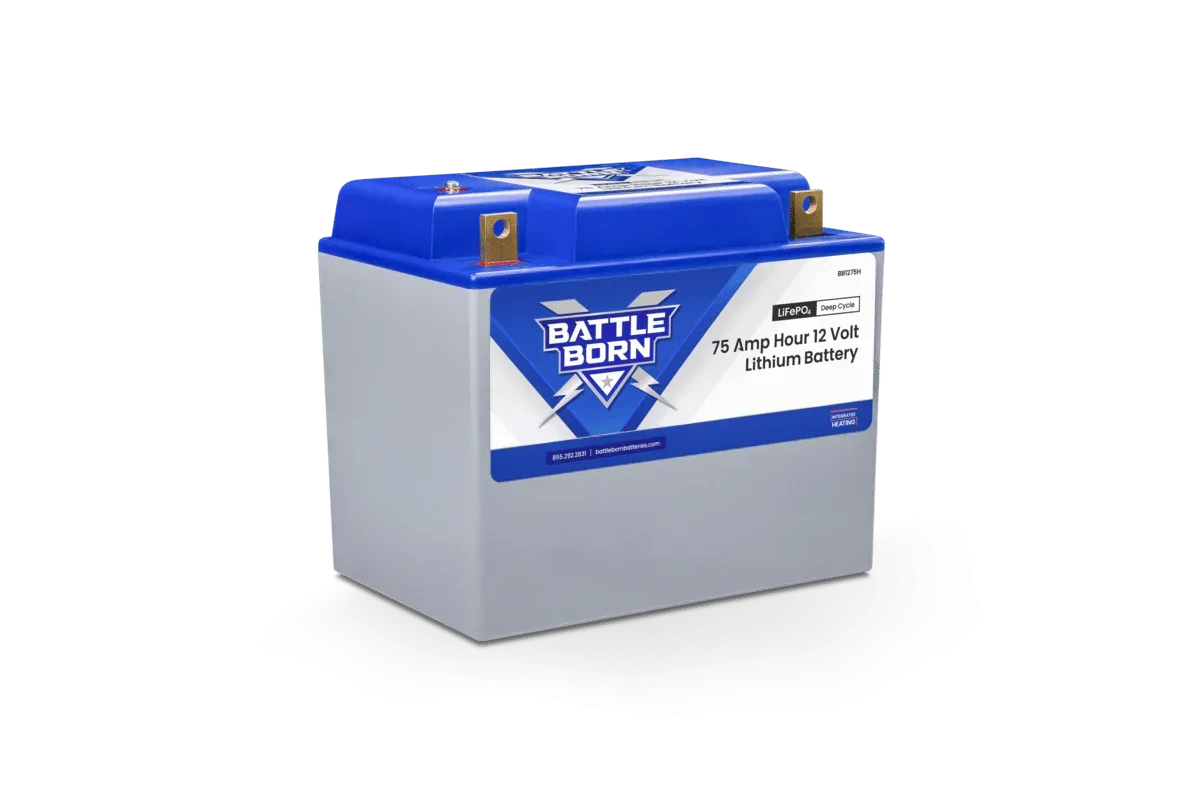Battle Born 75Ah 12V Group 24 LiFePO4 Heated Battery Kit