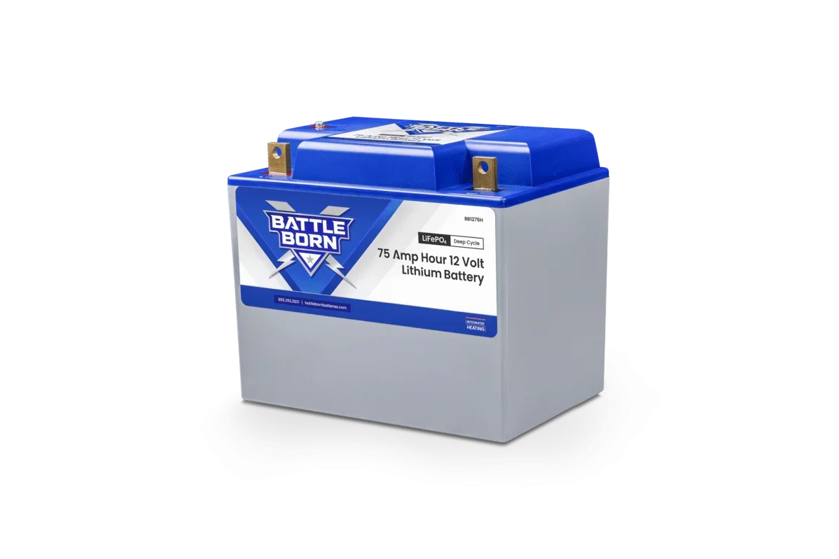 Battle Born 75Ah 12V Group 24 LiFePO4 Heated Battery Kit