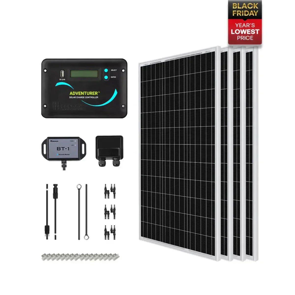 Renogy Starter RV Kit N-Type 400W 12V Solar Kit with PWM Charge Controller