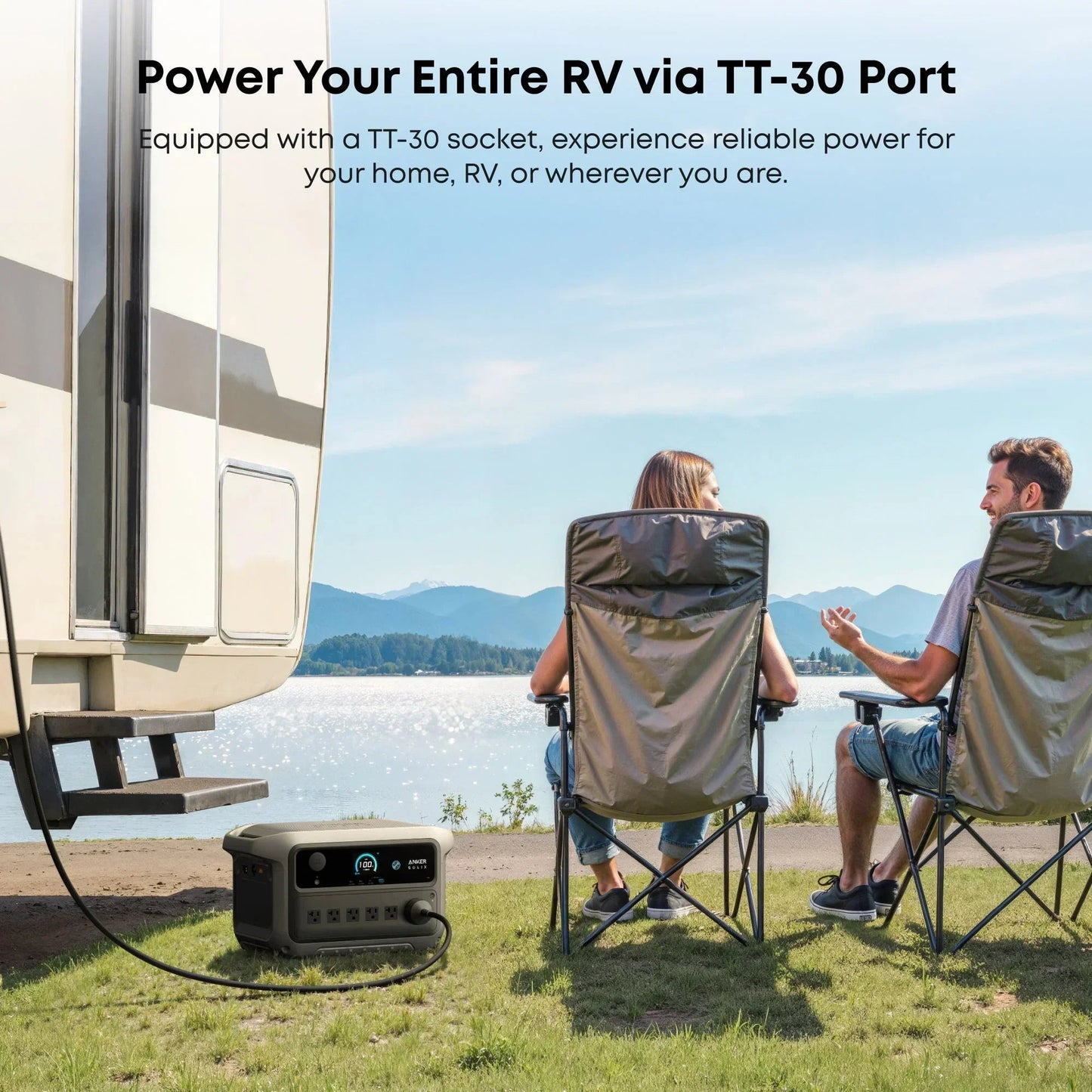 Anker SOLIX C2000 Gen2 Portable Power Station + 400w Solar Panel + Car Alternator Charger
