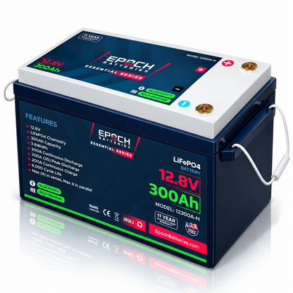 12V 300Ah Essential Series LiFePO4 Battery (3.84kWh)
