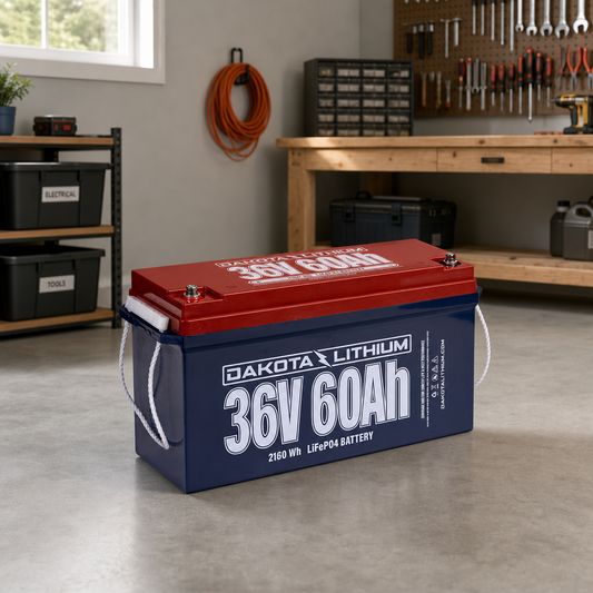 Dakota Lithium 36V 60Ah Deep Cycle LiFeP04 Single Battery lifestyle hero image