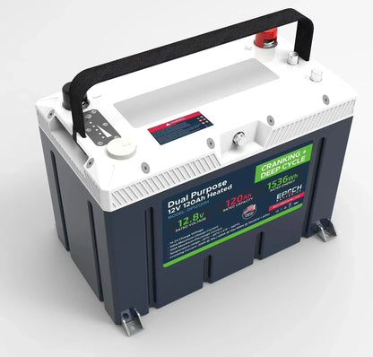 Epoch Batteries 12V 120Ah Pro Series - LiFePO4 Cranking & Deep Cycle Lithium Battery (Dual Purpose)