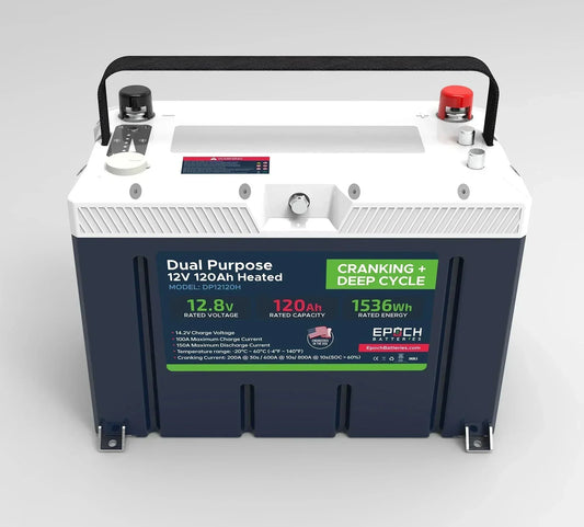 Epoch Batteries 12V 120Ah Pro Series - LiFePO4 Cranking & Deep Cycle Lithium Battery (Dual Purpose)