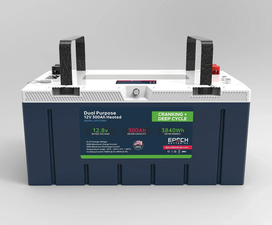 Epoch Batteries 12V 300Ah Pro Series - LiFePO4 Cranking & Deep Cycle Lithium Battery (Dual Purpose)