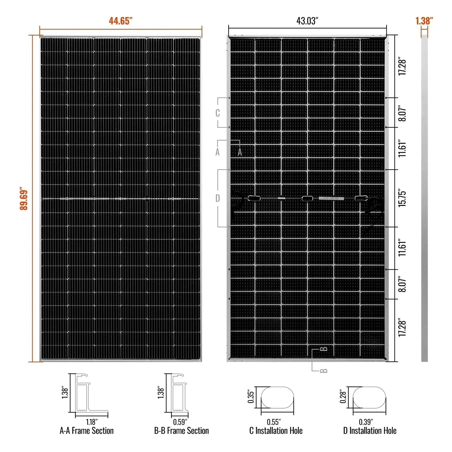 Rich Solar MEGA 550 Watt Solar Panel | Premium Grid-tie or Off-grid Solar Panel for Residential, Commercial, Agriculture