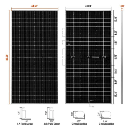 Rich Solar MEGA 550 Watt Solar Panel | Premium Grid-tie or Off-grid Solar Panel for Residential, Commercial, Agriculture