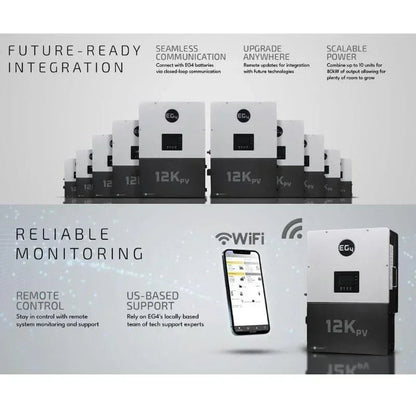 EG4 12kPV Hybrid Inverter 12000W Input 120/240V Split Phase | All-In-One Hybrid Solar Inverter