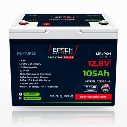 12V 105Ah Essential Series LiFePO4 Battery (1.34kWh)