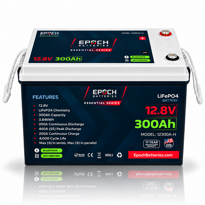 12V 300Ah Essential Series LiFePO4 Battery (3.84kWh)