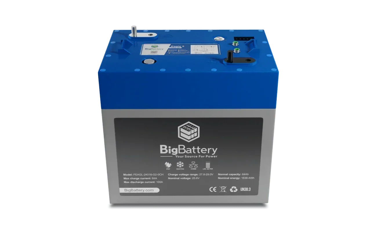 BigBattery 24V EAGLE 2 – LiFePO4 – 64Ah – 1.63kWh Lithium Battery
