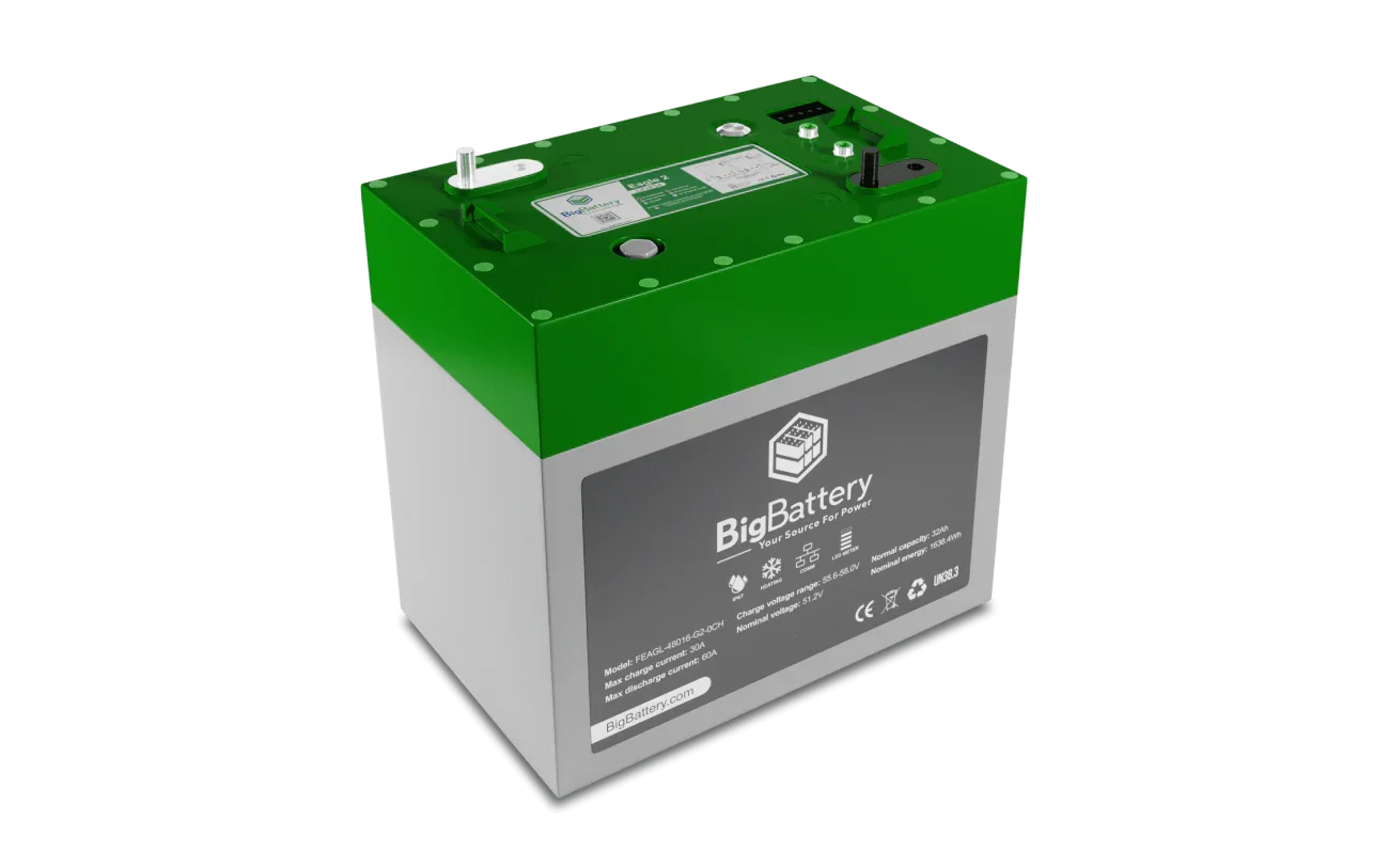 BigBattery 48V EAGLE 2 | LiFePO4 | 32Ah | 1.63kWh | Golf &amp; Utility Cart Battery