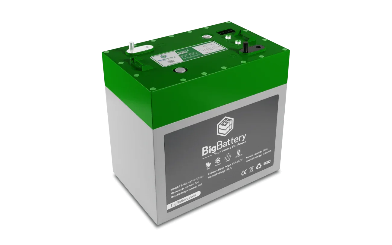 BigBattery 48V EAGLE 2 | LiFePO4 | 32Ah | 1.63kWh | Golf &amp; Utility Cart Battery