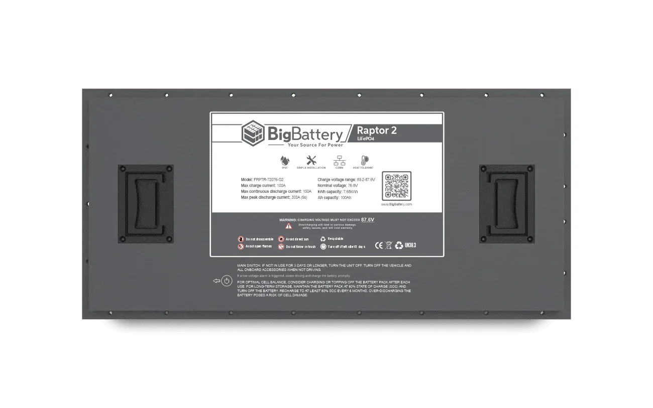 BigBattery 72V RAPTOR 2 – 7.68kWh LiFePO4