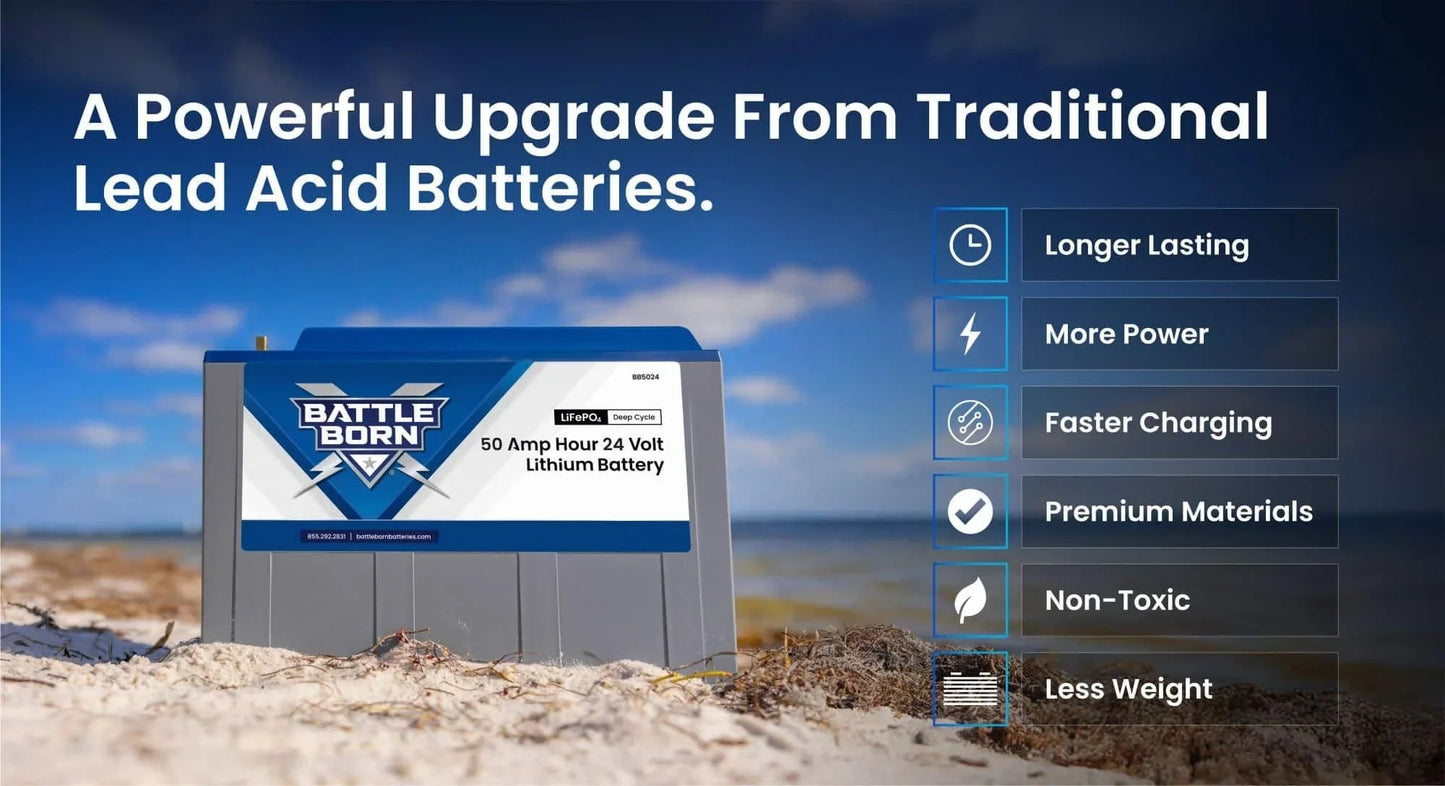 Battle Born 50Ah 24V LiFePO4 Heated Battery Kit