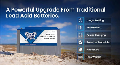 Battle Born 50Ah 24V LiFePO4 Deep Cycle Battery