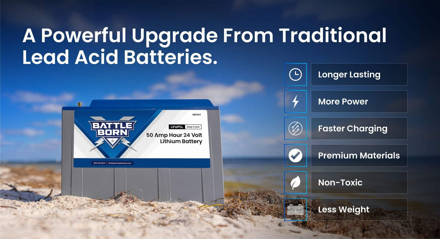 Battle Born 50Ah 24V LiFePO4 Heated Battery Kit