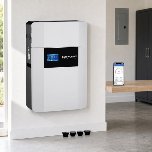 Eco-Worthy 48V 100AH Wall-Mount Lithium Battery LiFePO4 | -4℉ Charge Available | Bluetooth & WiFi | 10 Years Warranty lifestyle hero image