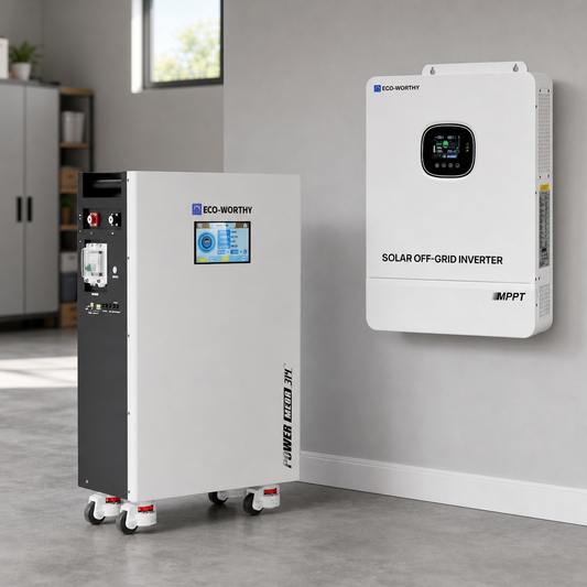Eco-Worthy 10kW Home Backup Solar Power Bundle | PowerMega 314 51.2V 314Ah Battery and 48V 10000w Off Grid Inverter lifestyle hero image