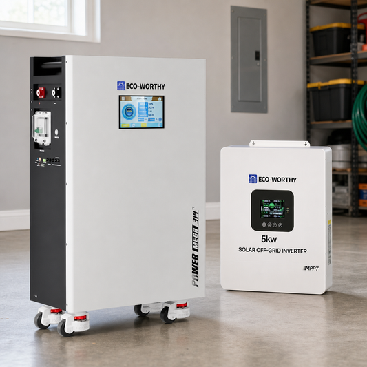 Eco-Worthy 5kW Home Backup Solar Power Bundle | 51.2V 314Ah Battery and 48V 5000w Off Grid Inverter lifestyle hero image
