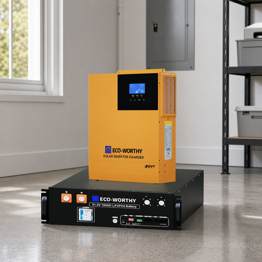 ECO-WORTHY 5.12KWh Home Backup Power With 48V 100Ah LiFePO4 And  3500W 48V Off-Grid Inverter lifestyle hero image