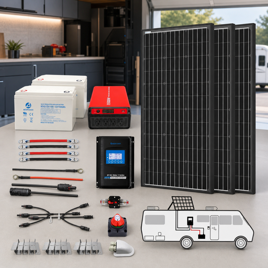 ACOPOWER 300W Mono RV Solar System lifestyle hero image