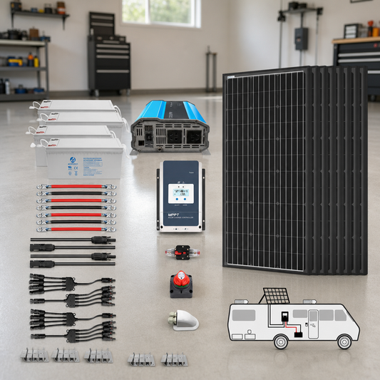 ACOPOWER 800W Mono Black RV Solar System lifestyle hero image