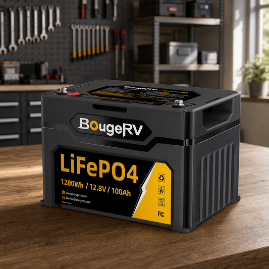 12V 1280Wh/100Ah LiFePO4 Battery lifestyle hero image