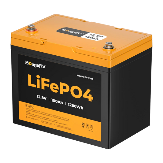 BougeRV 12V 1280Wh/100Ah LiFePO4 Battery