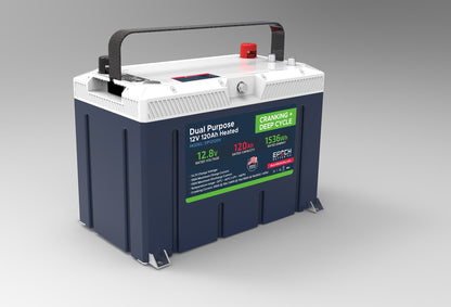 12V 120Ah (1.54kWh) Pro Series - LiFePO4 Cranking & Deep Cycle Lithium Battery (Dual Purpose)