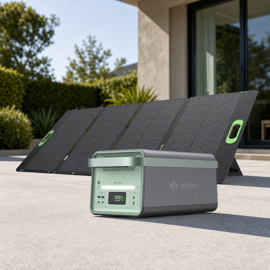 Yoshino B4000 Power Station with SP200 Solar Panel lifestyle hero image