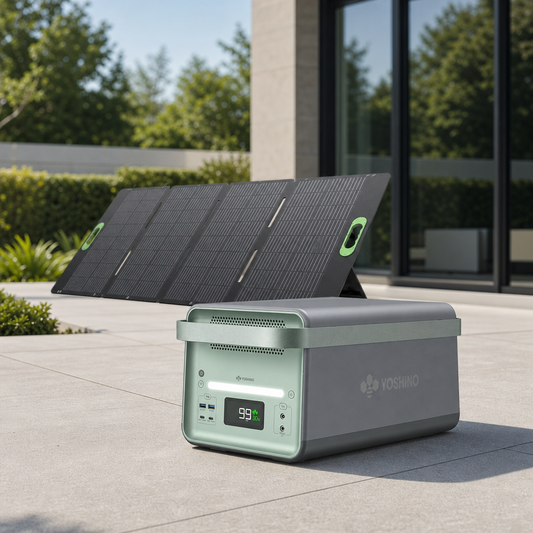Yoshino B4000 Power Station with 3*SP200 Solar Panel lifestyle hero image