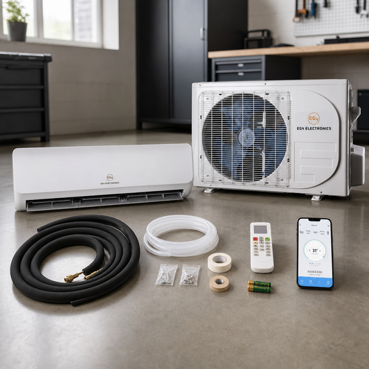 EG4 Hybrid Solar Mini-Split Kit 12000 BTU AC/DC lifestyle hero image