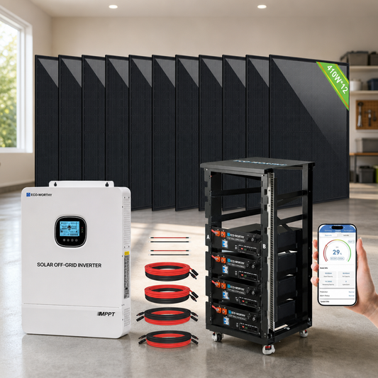 Eco-Worthy 10kw Complete Off-Grid Solar Power System |20.48kWh/61.44kWh Battery | 10000W 120/240V | 4920W/14760W PV lifestyle hero image