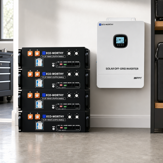 ECO-WORTHY 20.48KWh/30.72KWh Home Backup Power With 48V 100Ah LiFePO4 And 10000W 48V Off-Grid Inverter lifestyle hero image