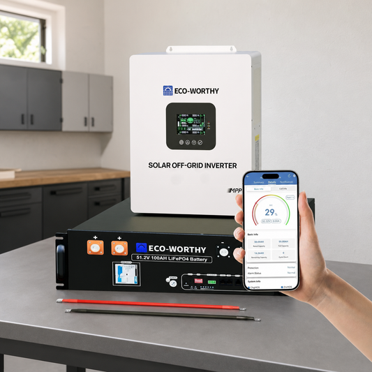 Eco-Worthy Off-Grid Home Power Bundle | 5kW Inverter + 48V 100Ah Server Rack Battery lifestyle hero image