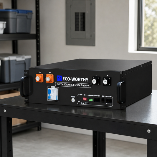 Eco-Worthy 48V 100Ah Server Rack Battery | Bluetooth & WiFi | 10 Years Warranty | UL9540 | UL1973 | UL9540A | CEC Listed lifestyle hero image