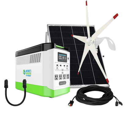 Lithium 1800 Solar and Wind Generator 1800W Power Station with Dual Charging Outdoor Use
